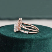 1.50 CT Pear Cut Art Deco Moissanite Bridal Wedding Ring Set Mapple Gems